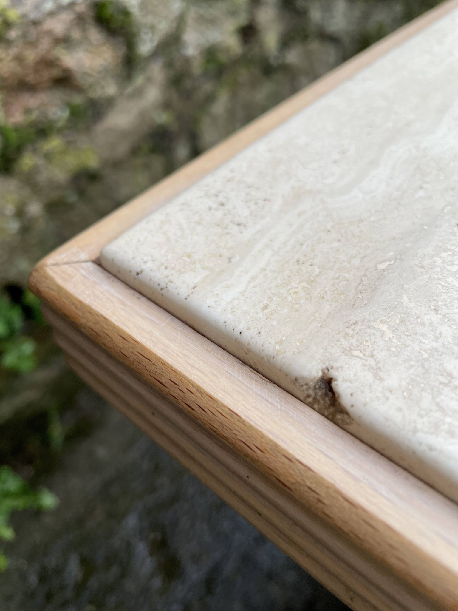 Table basse en travertin Roche Bobois 1980