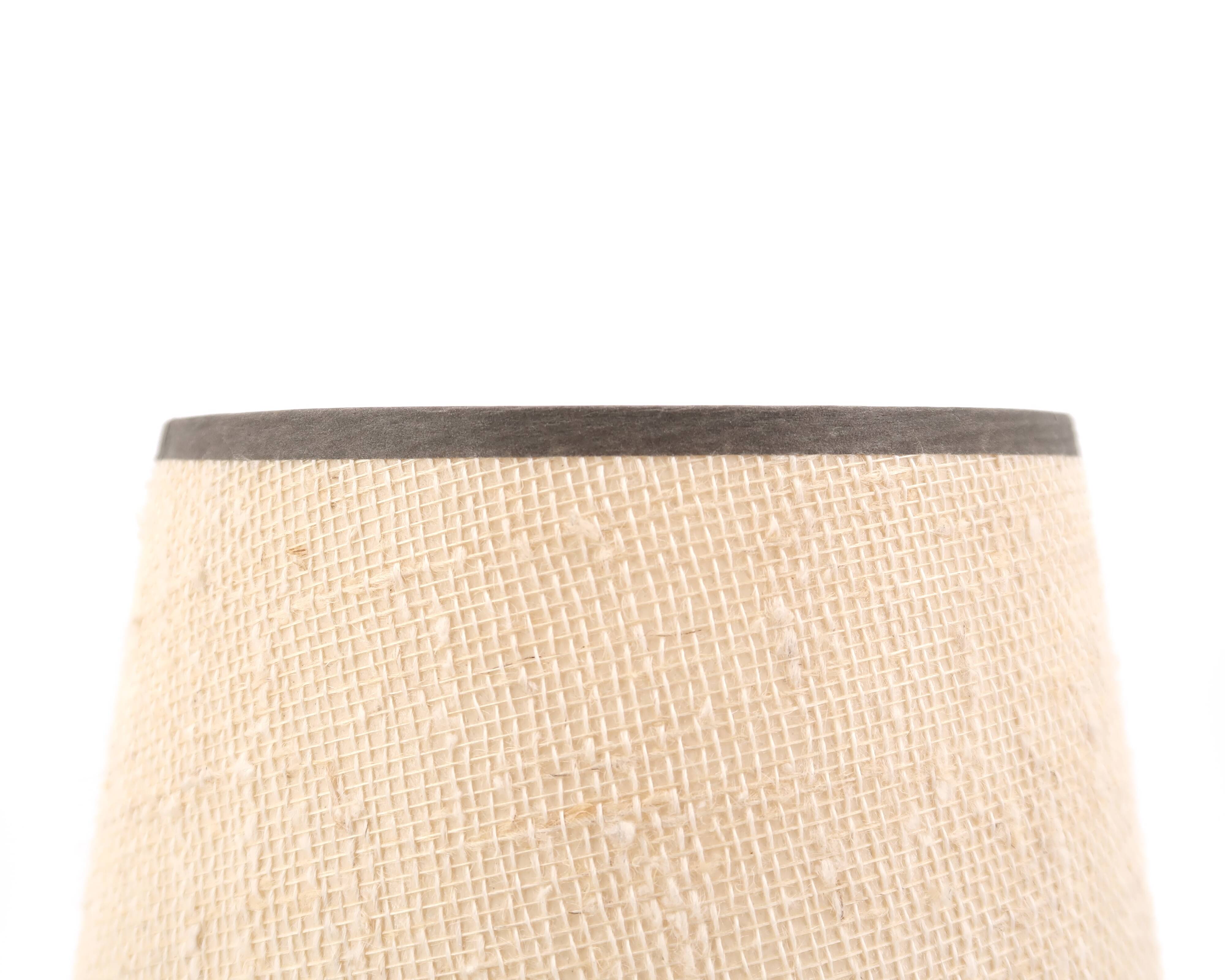 Beige ceramic lamp, beige lampshade, 70s