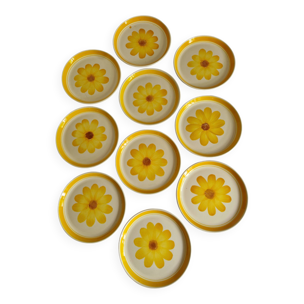 Lot de 10 assiettes plates sarreguemines modèle roseline