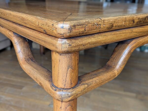 Table de salle à manger chinoise ancienne en orme