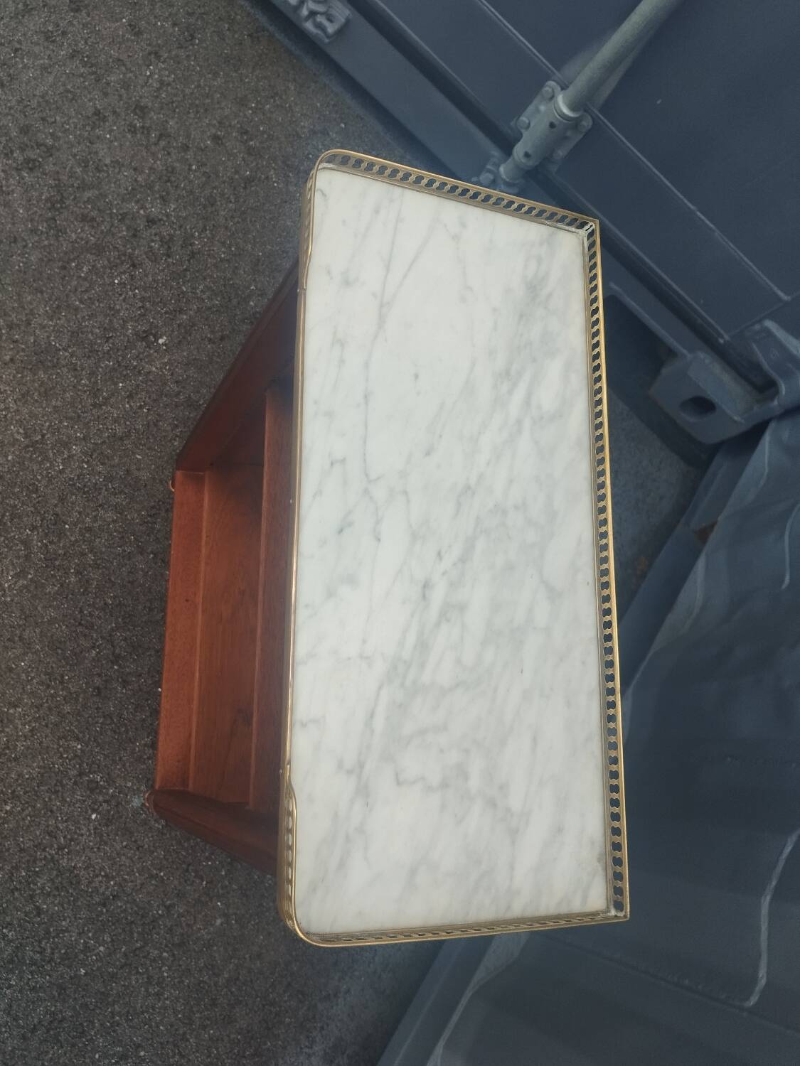 Bibus antique Louis XVI style bookcase with marble top