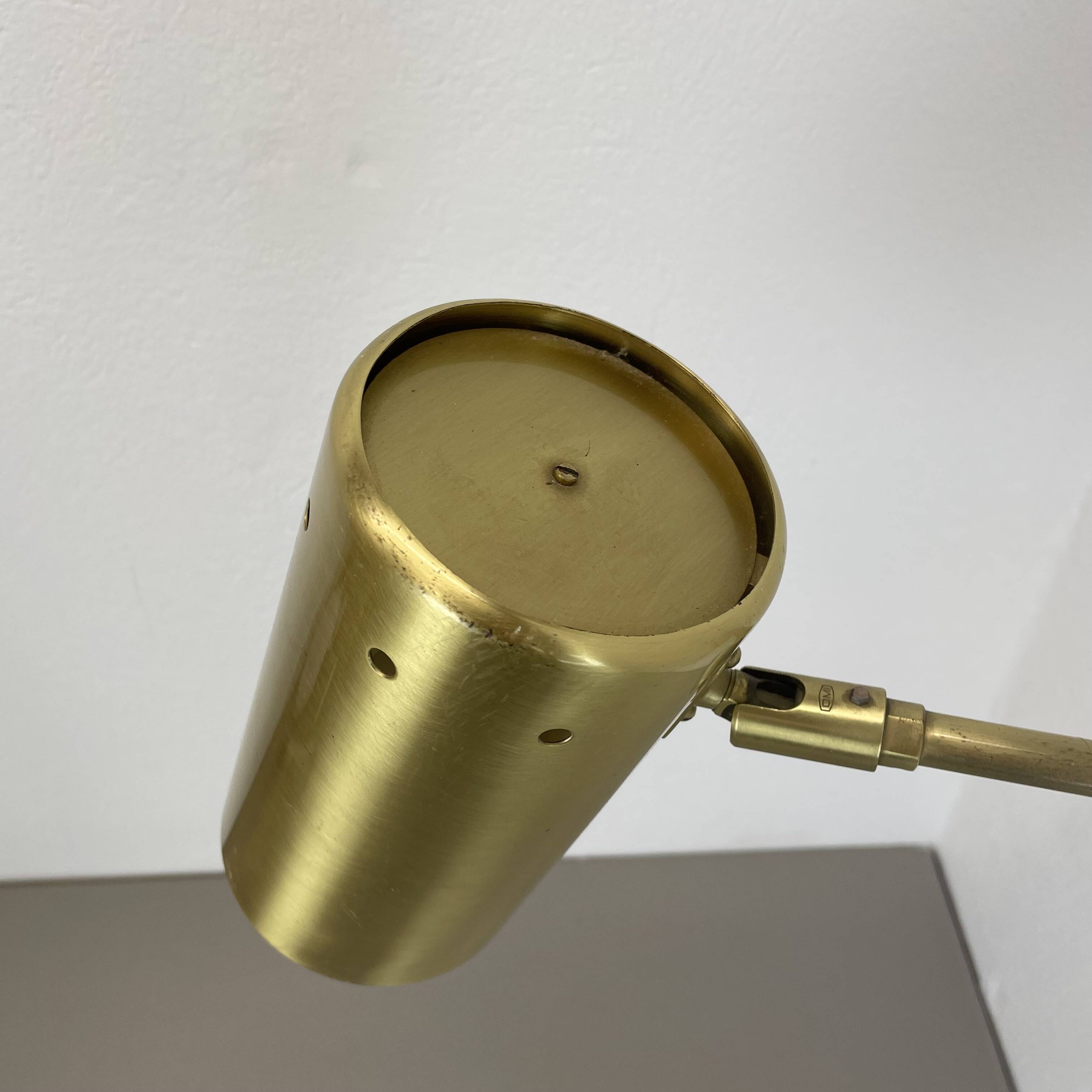 rare adjustable solid Brass Stilnovo Style Theatre spot Wall Light, Italy