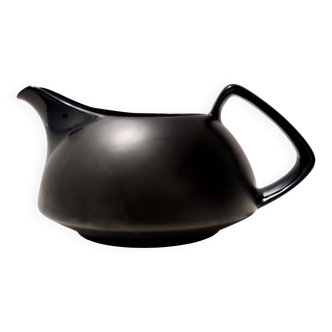 Pichet à Lait Vintage en Porcelaine Émaillée Noire par Walter Gropius pour Rosenthal