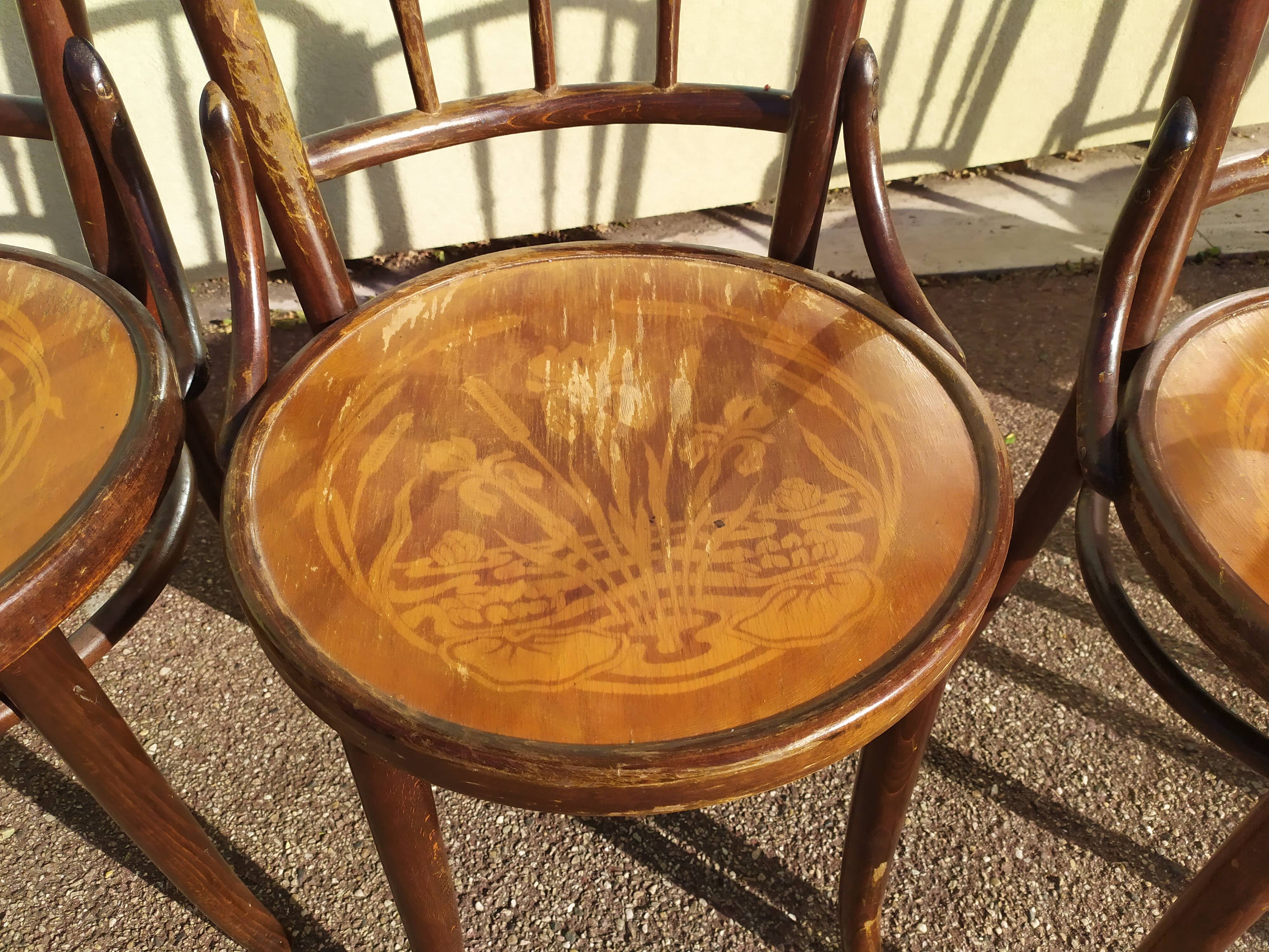 Lot de 6 chaise en bois - bistrot - terrasse - vintage