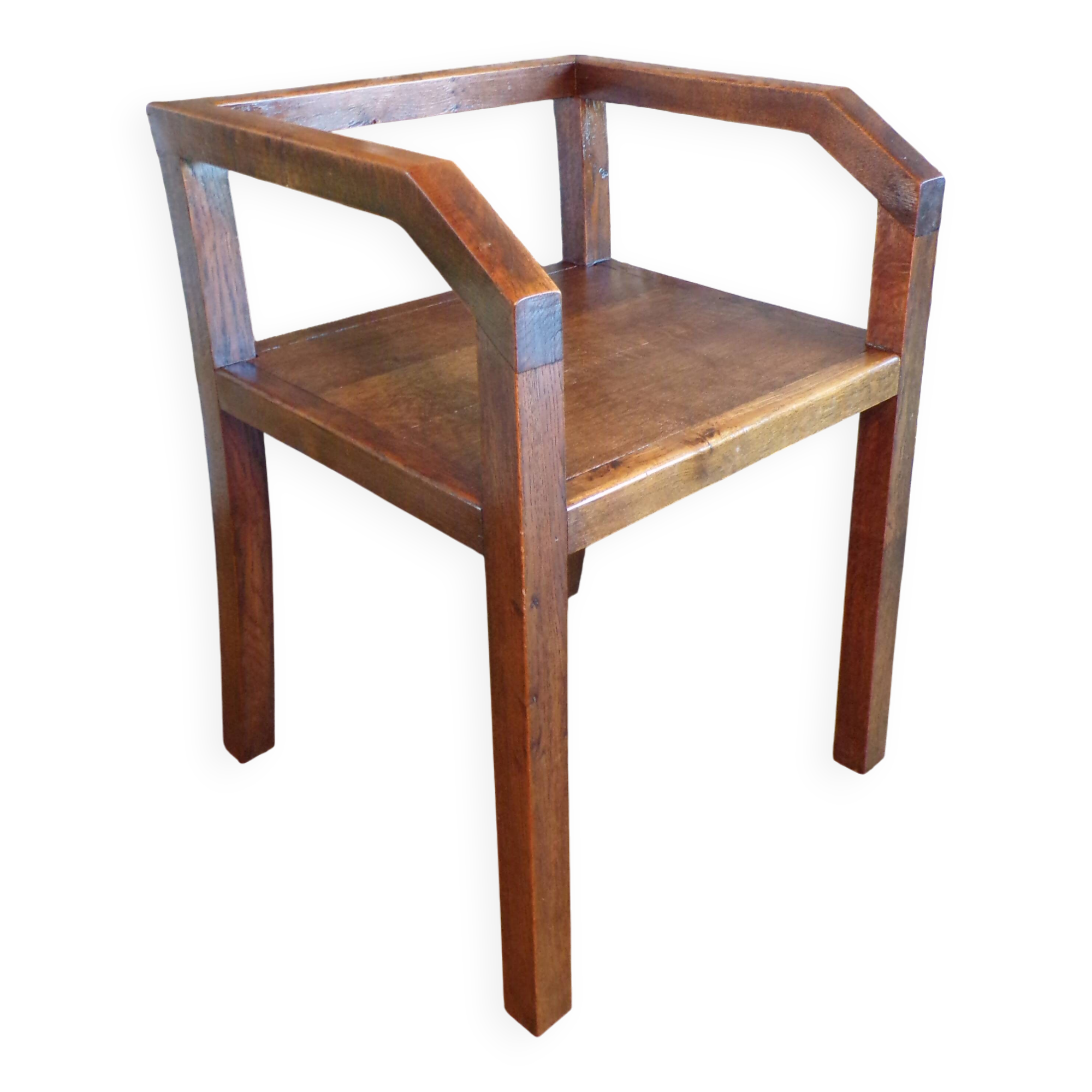 1930s minimalist wooden armchair