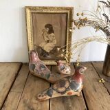 Tonala bird trio, Mexican ceramic