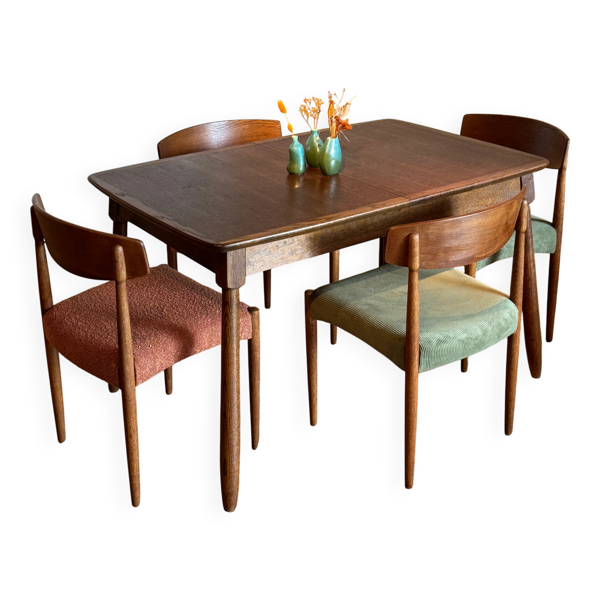 Vintage Scandinavian oak table "Mette"