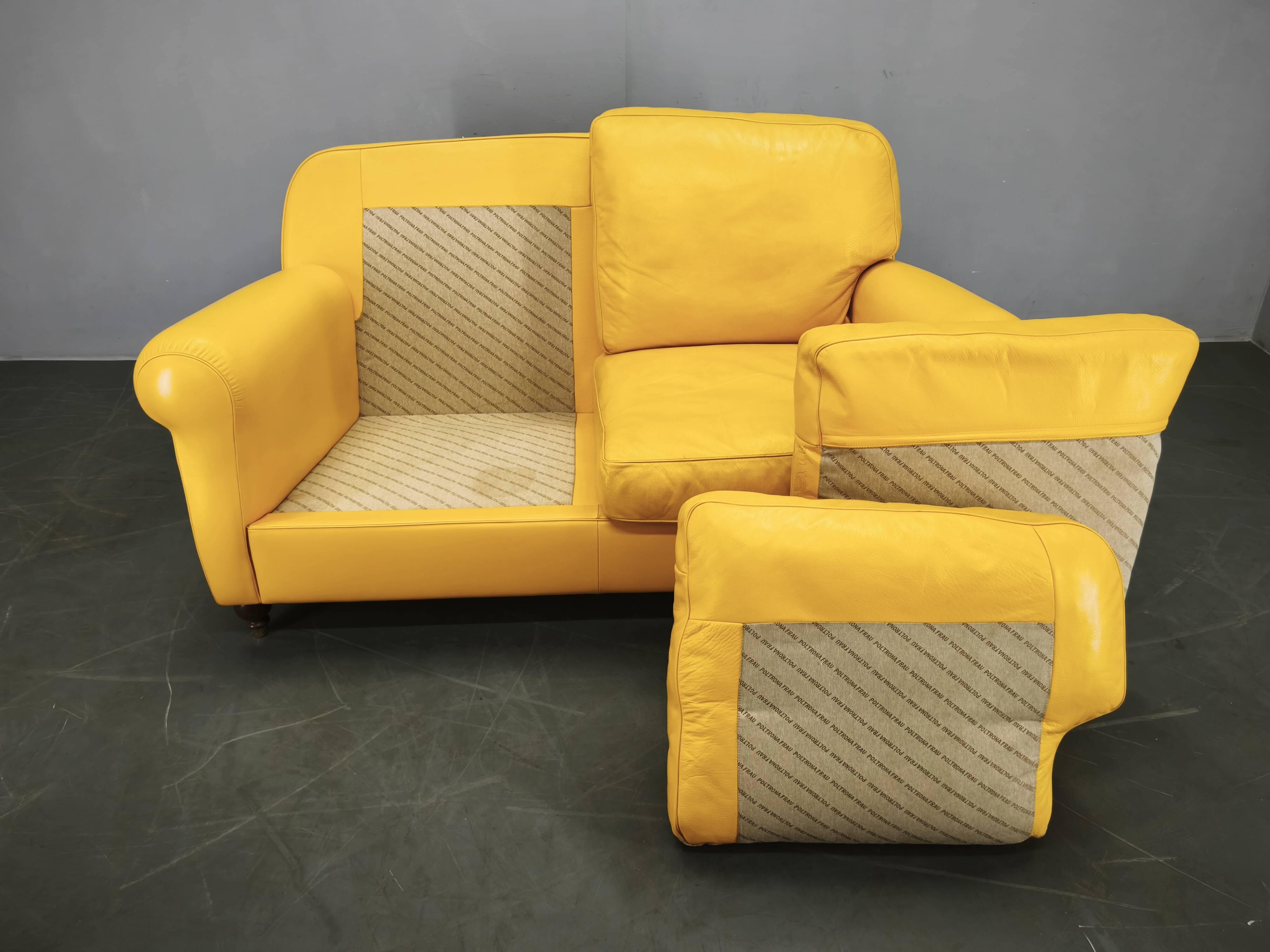 Poltrona Frau George Leather Sofa, Italy, 1992, Labeled