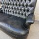 Black leather sofa 2 padded seats
