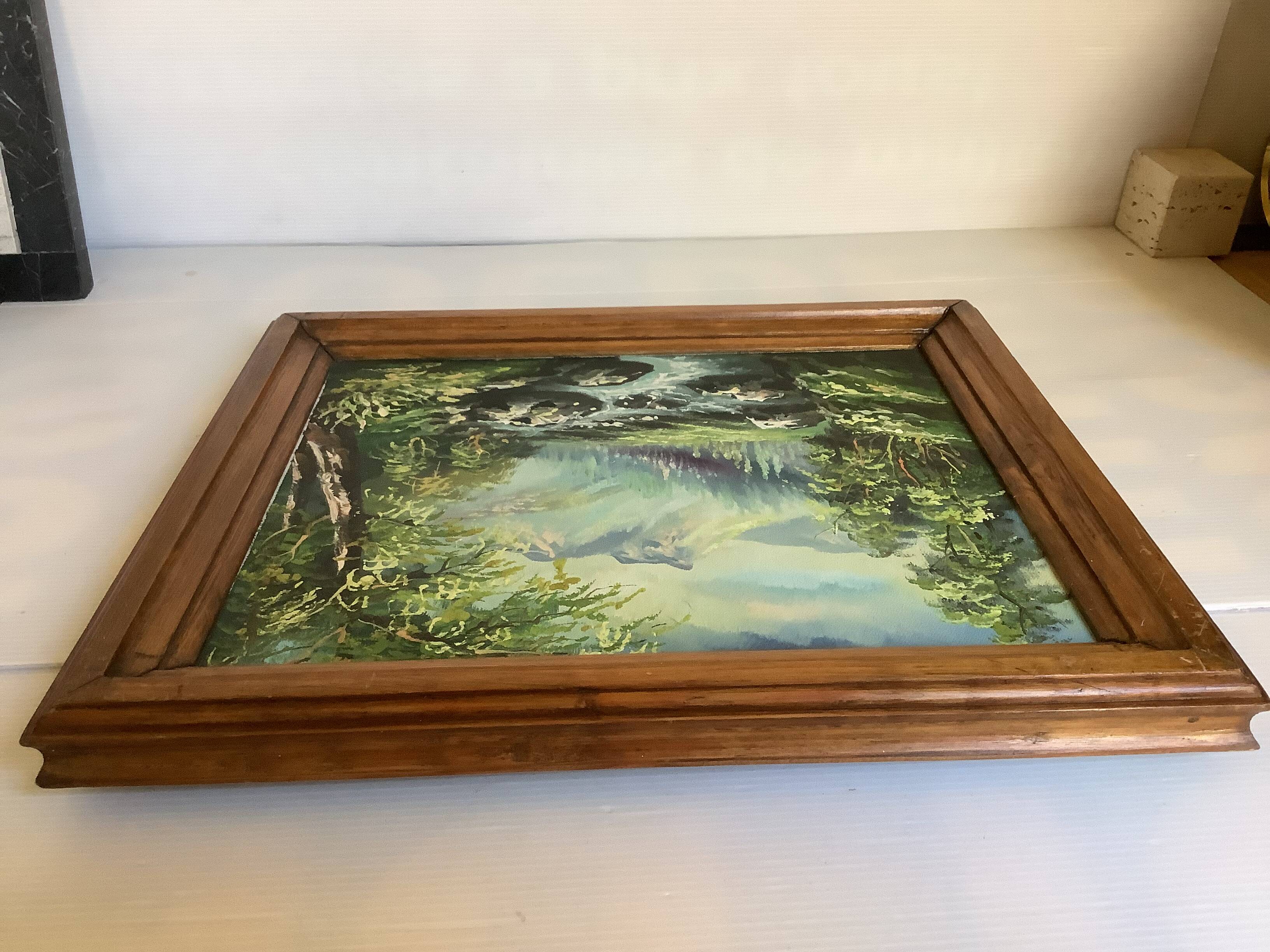 Mountain and torrent landscape painting