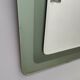 Postmodern square wall mirror with an army green beveled glass frame, Italy