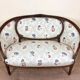 Louis XVI Style Basket Bench with floral fabric