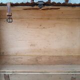 Antique wooden and leather travel trunk