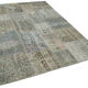 Hand-knotted oriental overdyed 170 cm x 240 cm grey patchwork carpet