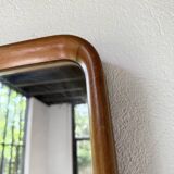 Miroir scandinave en teck massif 1970