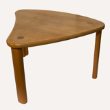 Scandinavian pine kidney shaped triangle side or coffee table, 1970s