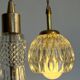 Suspension cascade triple Holophanes and vintage pendants