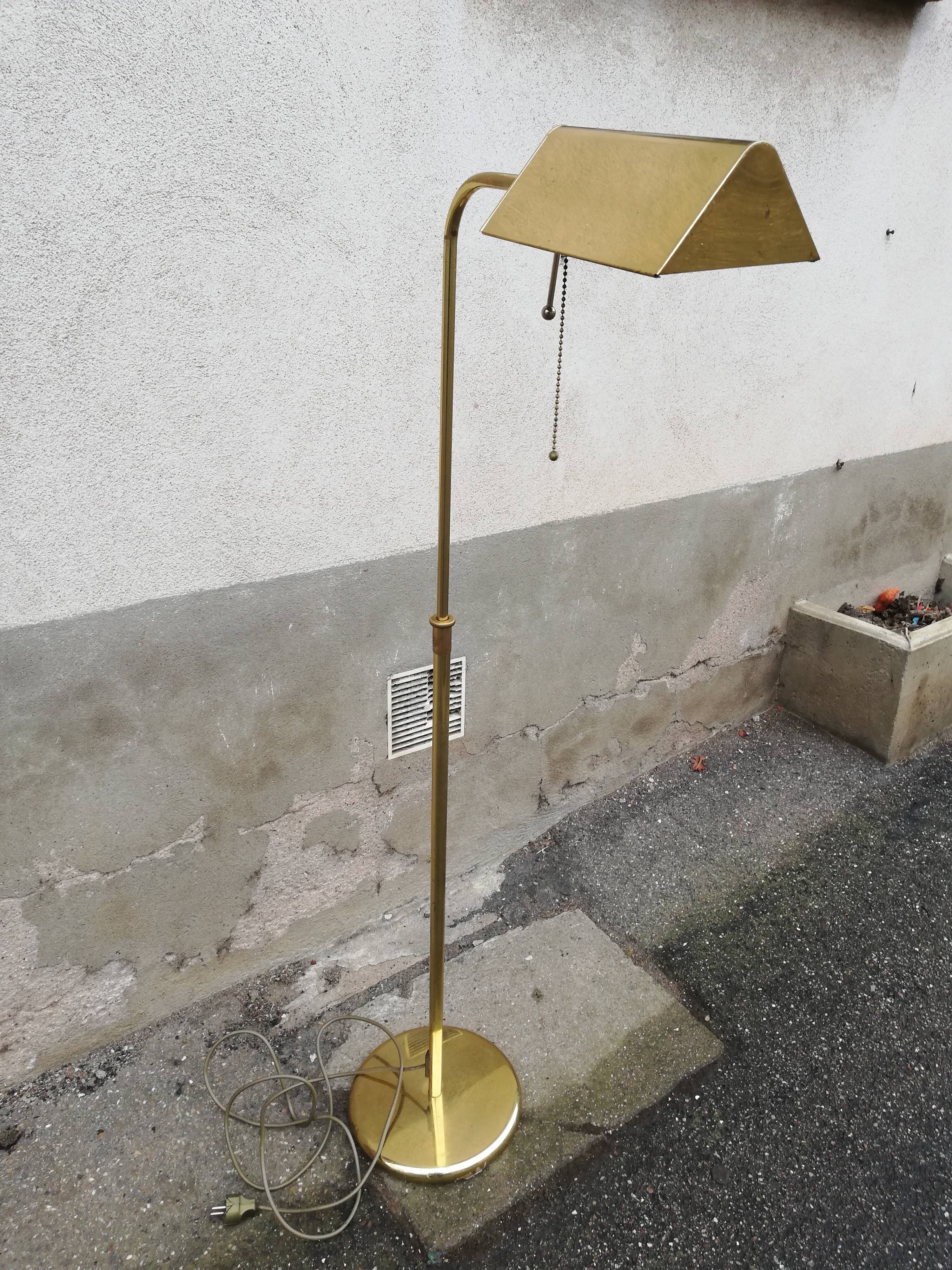 Adjustable brass vintage floor lamp