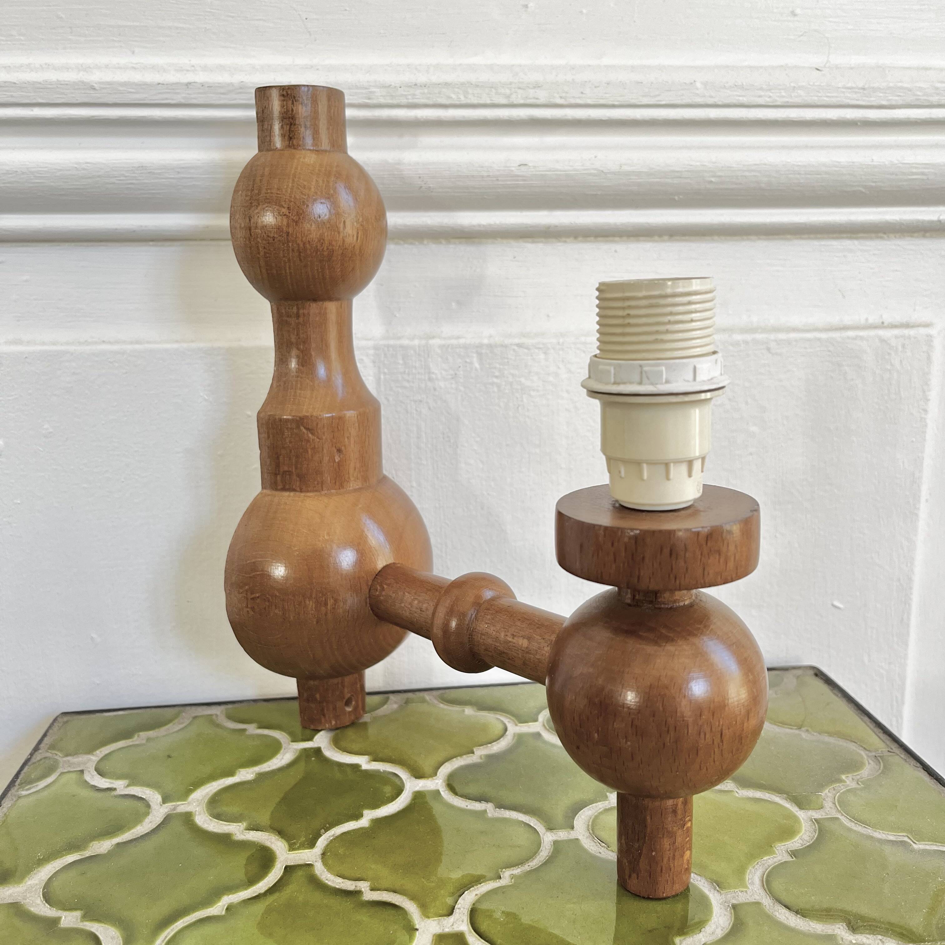 Vintage wooden wall lamp