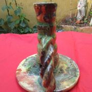 Small lamp base or candle holder in glazed earthenware, Bernard CLUNY pottery