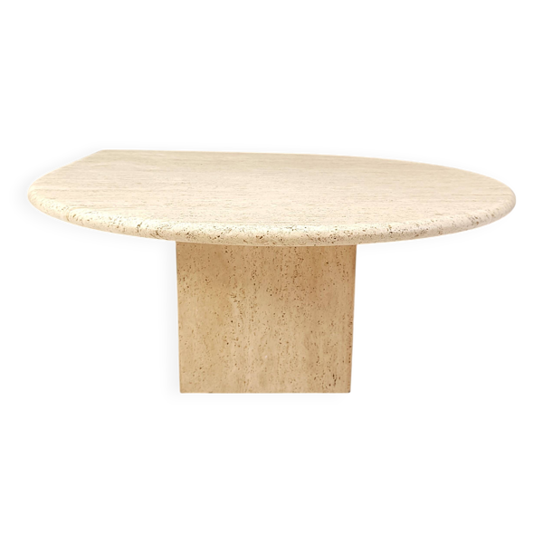 Table basse vintage en travertin de Roche Bobois, 1970