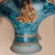 Vintage turquoise decorative vase – Mediterranean artisanal earthenware