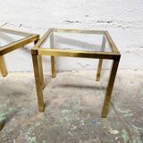 Duo de tables d'appoint dorées