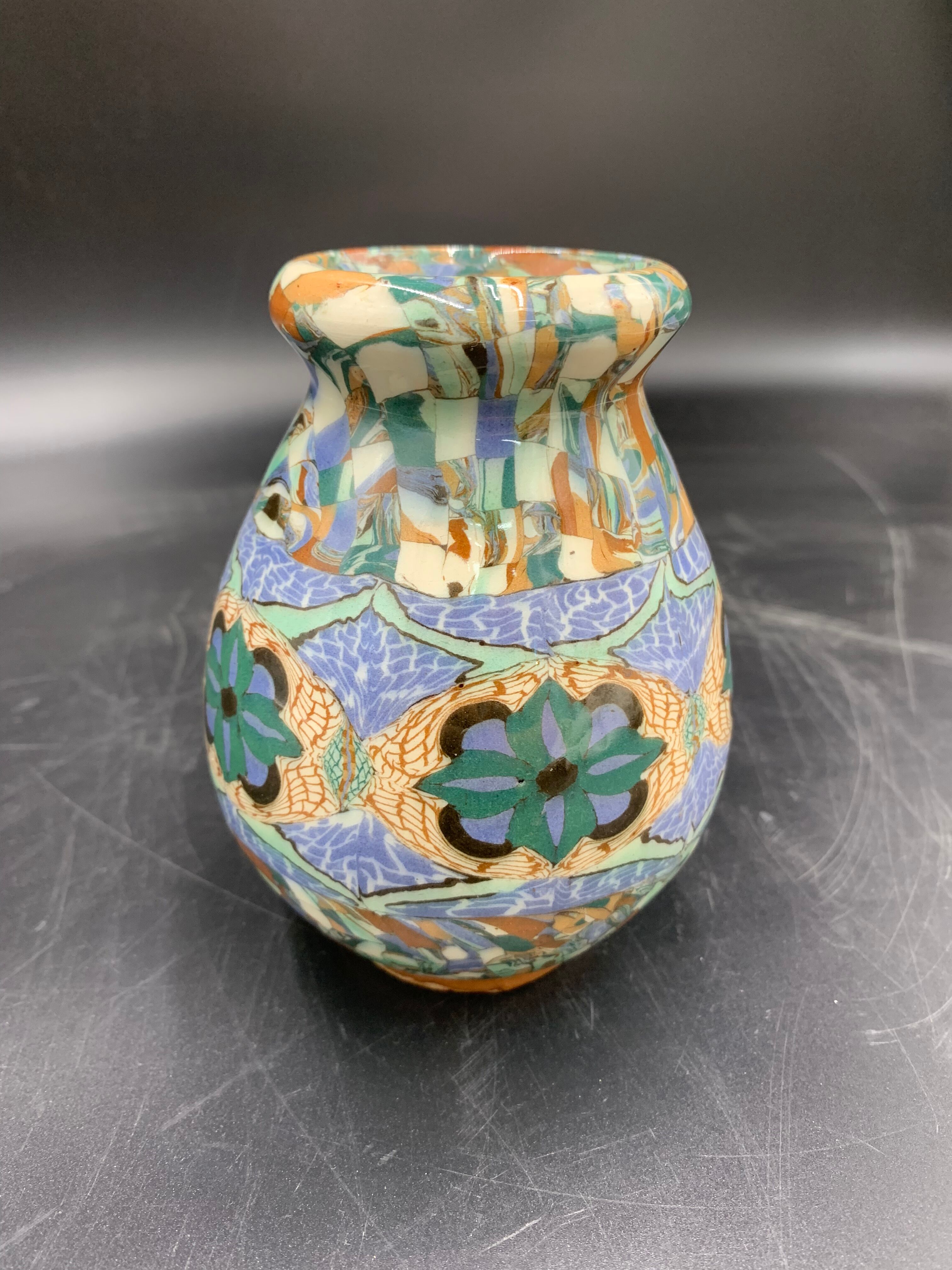 Ovoid vase mosaic Gerbino 19, Vallauris