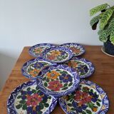 8 assiettes peintes à la main