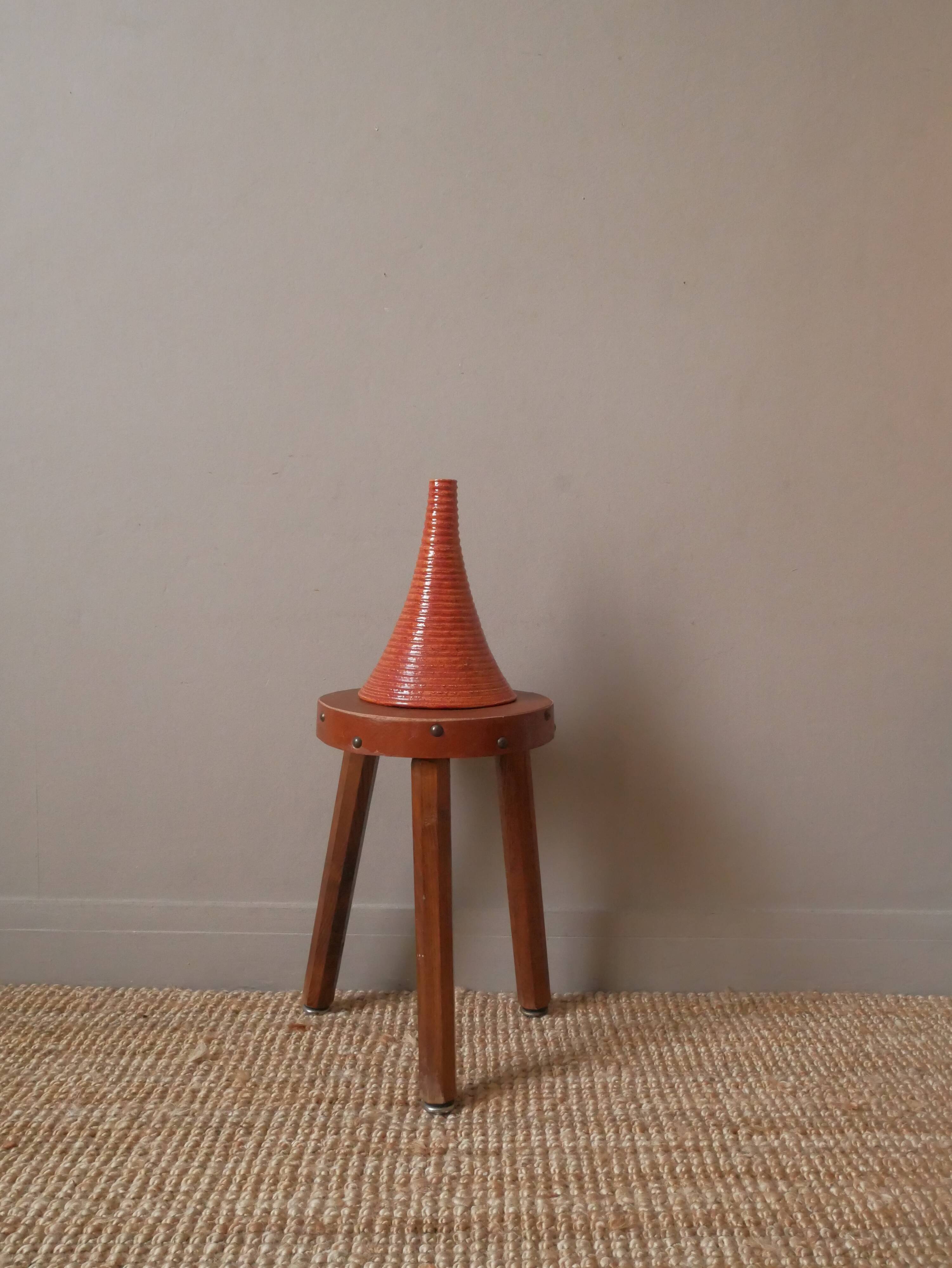 Soliflore vase in vintage enameled ceramic handmade object handmade pottery Scandinavian design