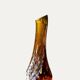 Free-form amber art glass vase by Gyula Budveszel, Hungary, 1990s