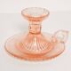 Pale pink glass candlestick mid-century, Europe, 1960s