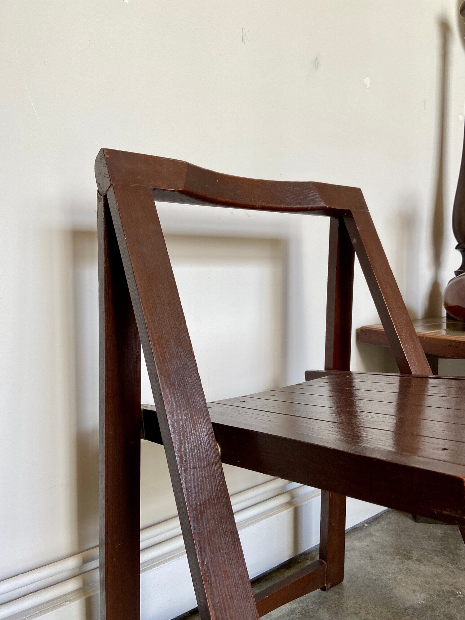 Dark wood folding chair