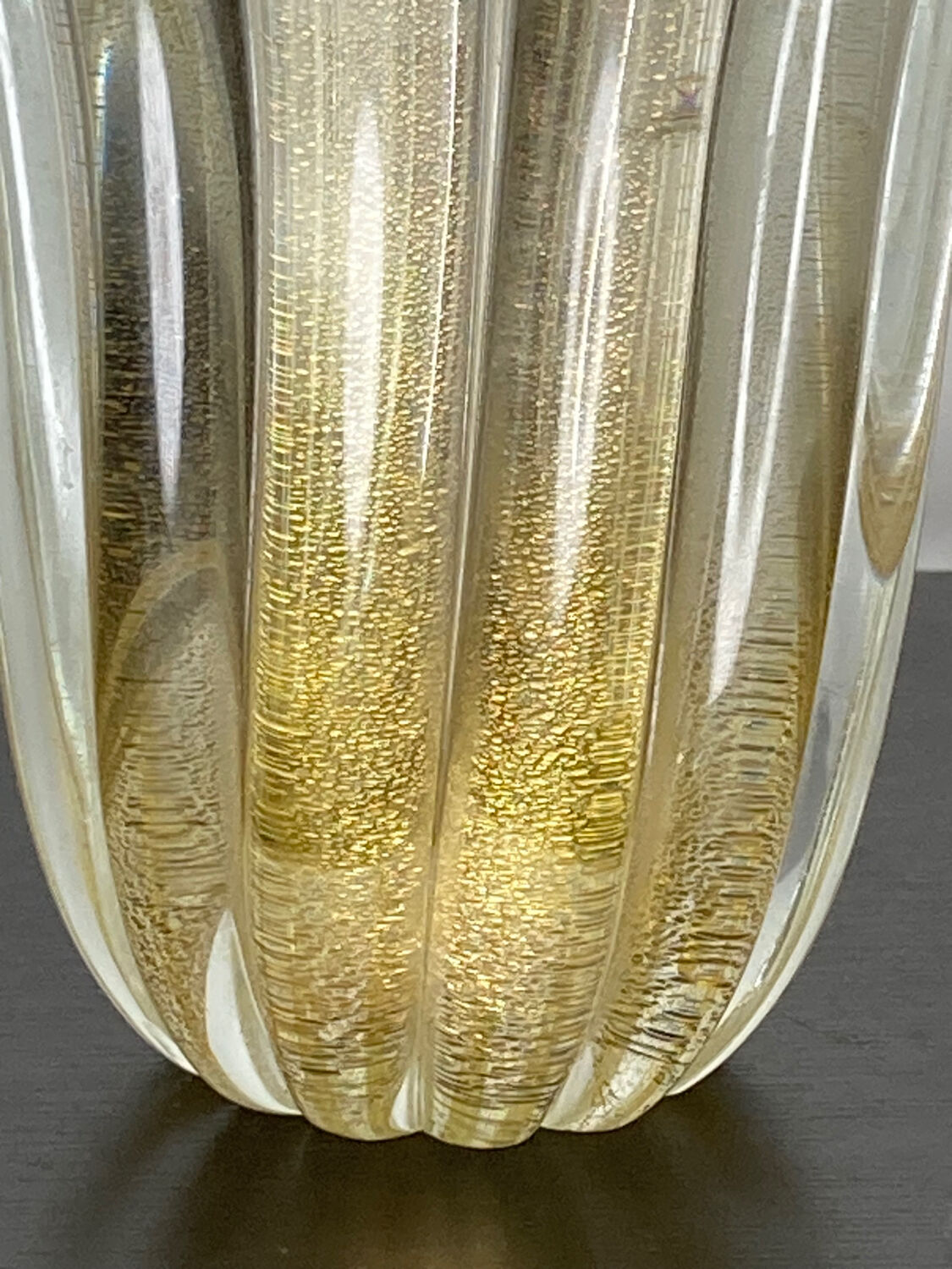 Vase Murano paillons d’or