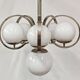 Grand Bauhaus chandelier in nickel-plated brass and opal glass.