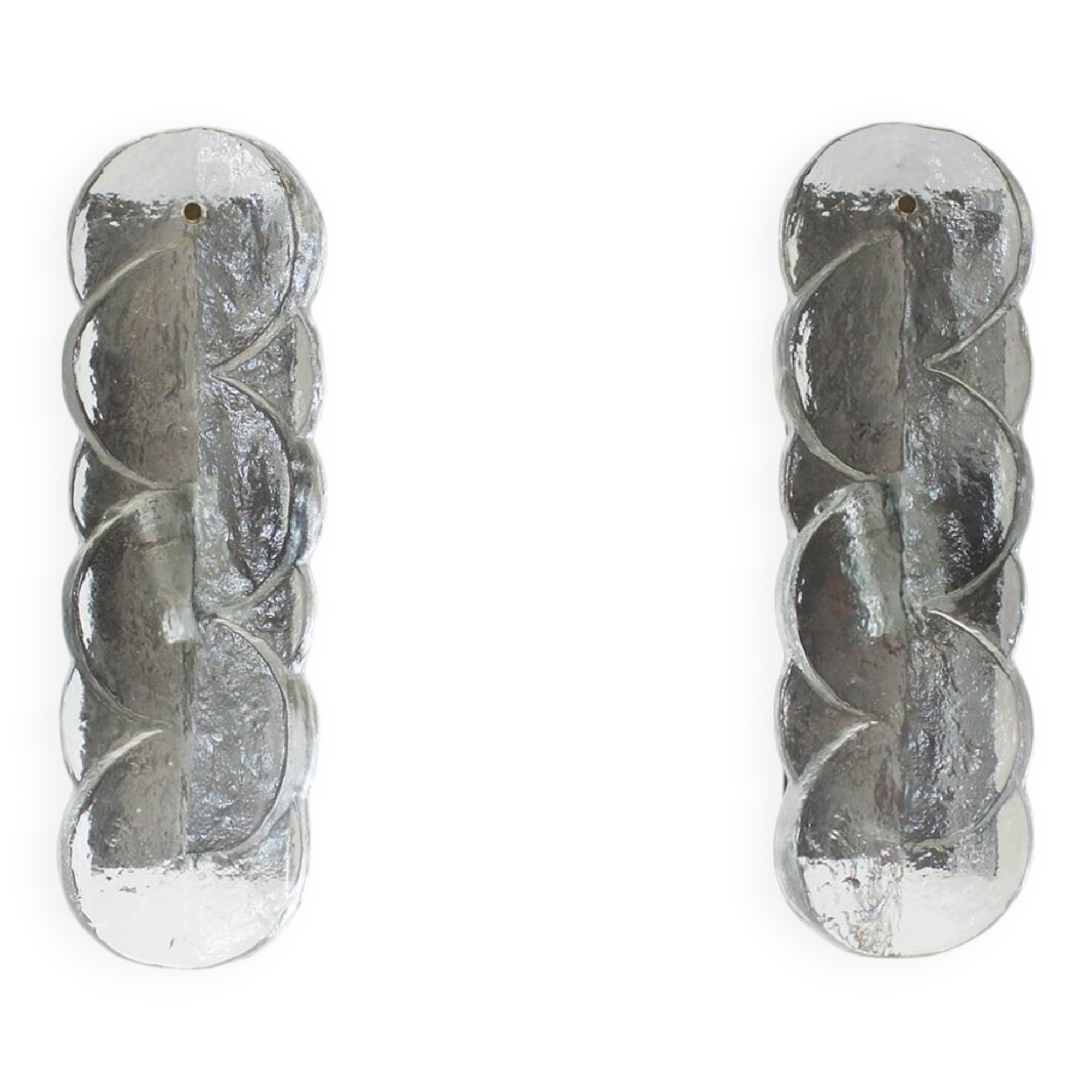 Citrus Wall Lamp in Glass and Metal from Kalmar Franken Kg, Set of 2