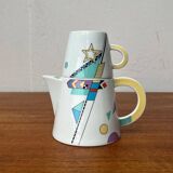 Teapot or coffee pot with cup from the German postmodern VIP collection by Seltmann Weiden, set of 2.