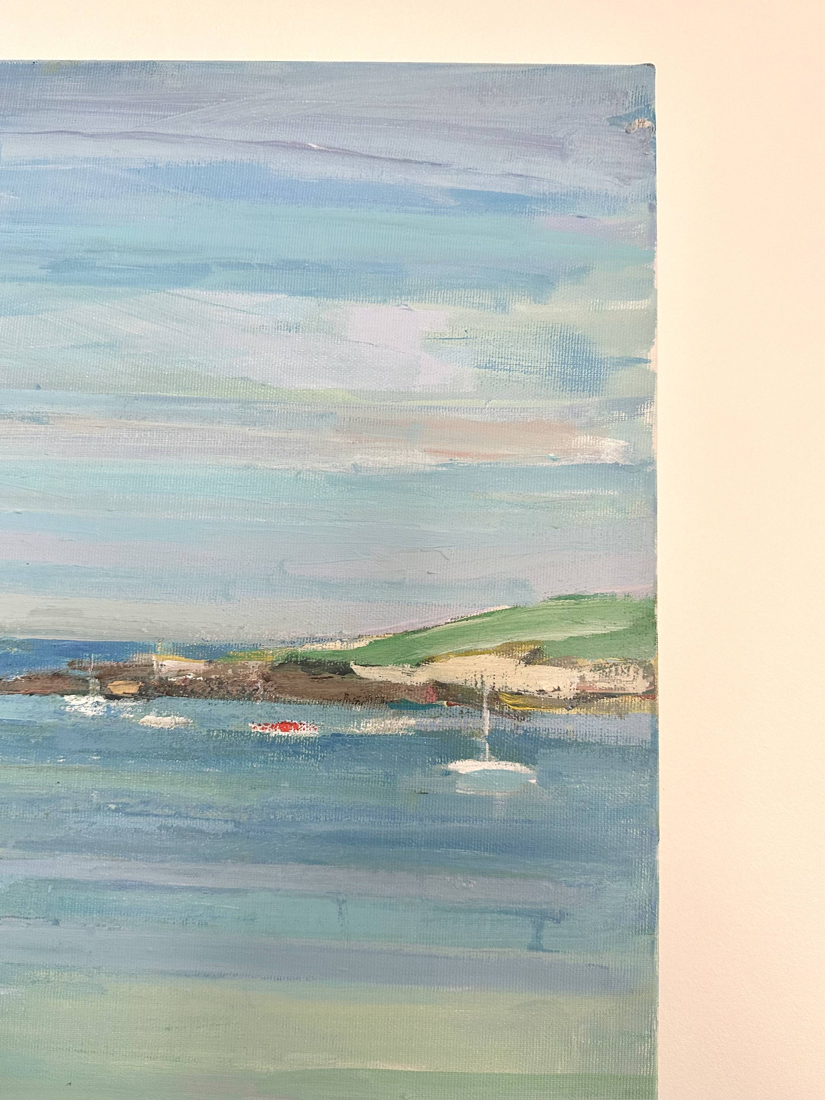 Huile sur toile paysage de port fleuri