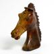 Decorative heavy lifelike 1960's horse head sculpture in brown soapstone
