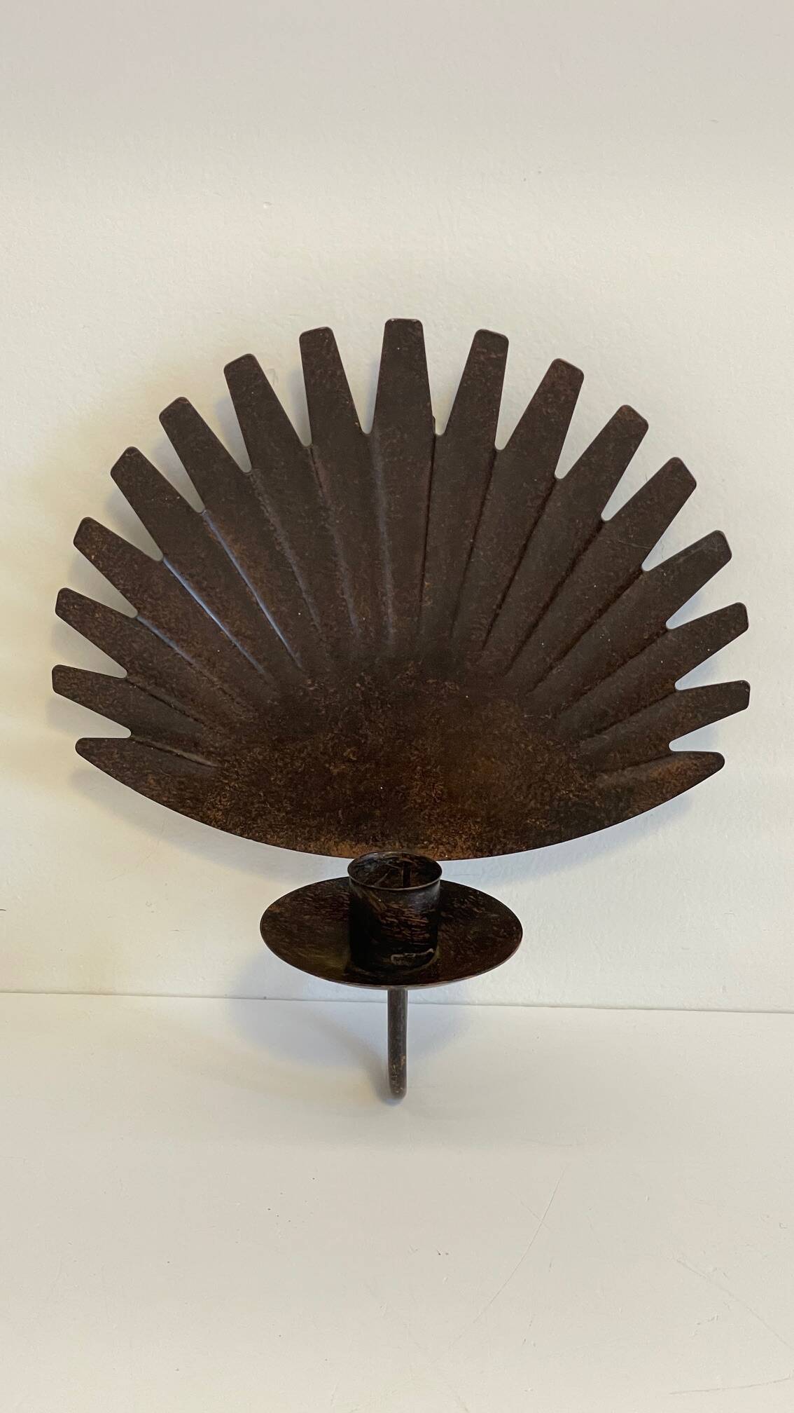 Brown patina wall candle holder