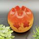 Orange glass paste vase from the 1930s signed DS