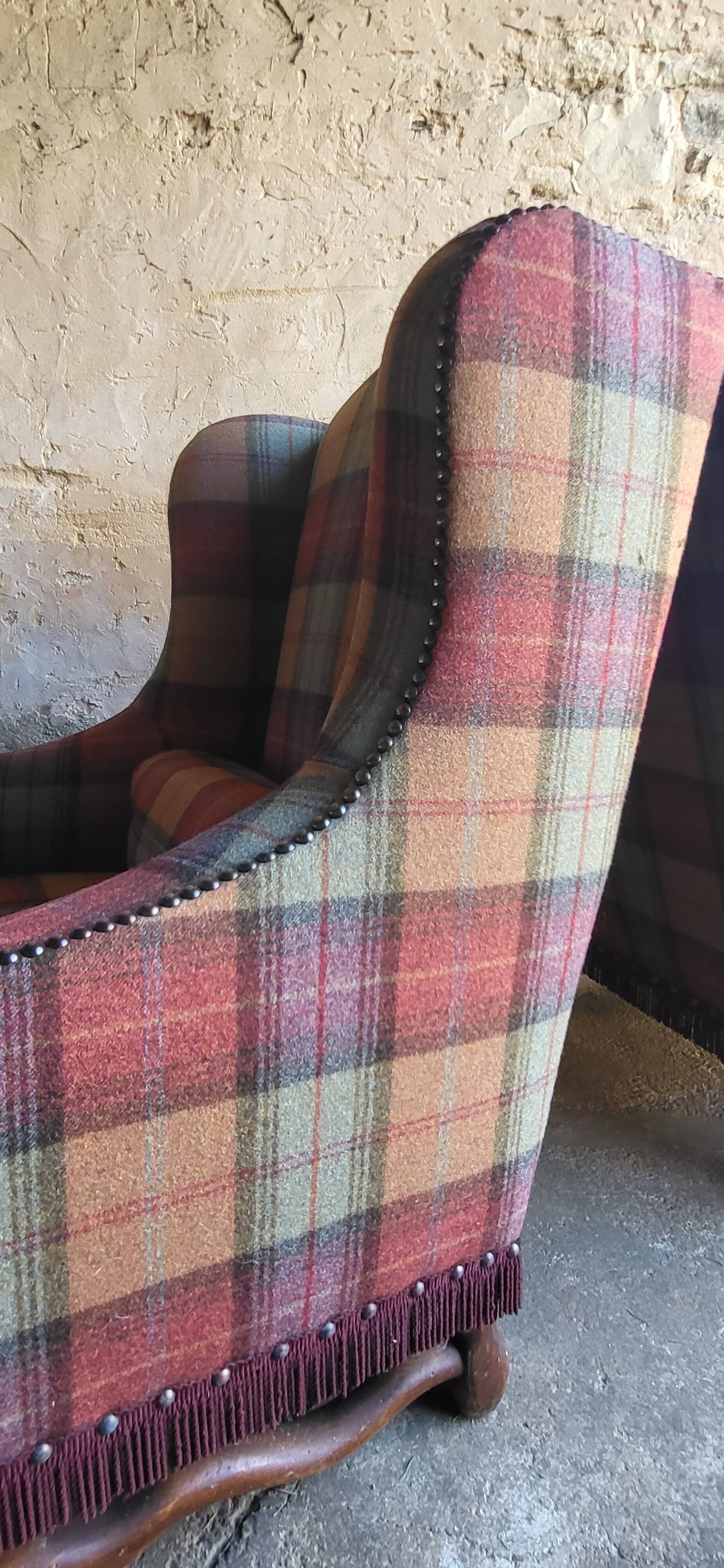 Pair of Louis XIII wingback armchairs