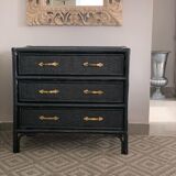 Vintage rattan chest of drawers