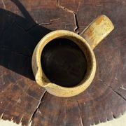 Grande carafe en grès mouchetée pas de marque au dessous H21