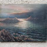 Oil on old canvas