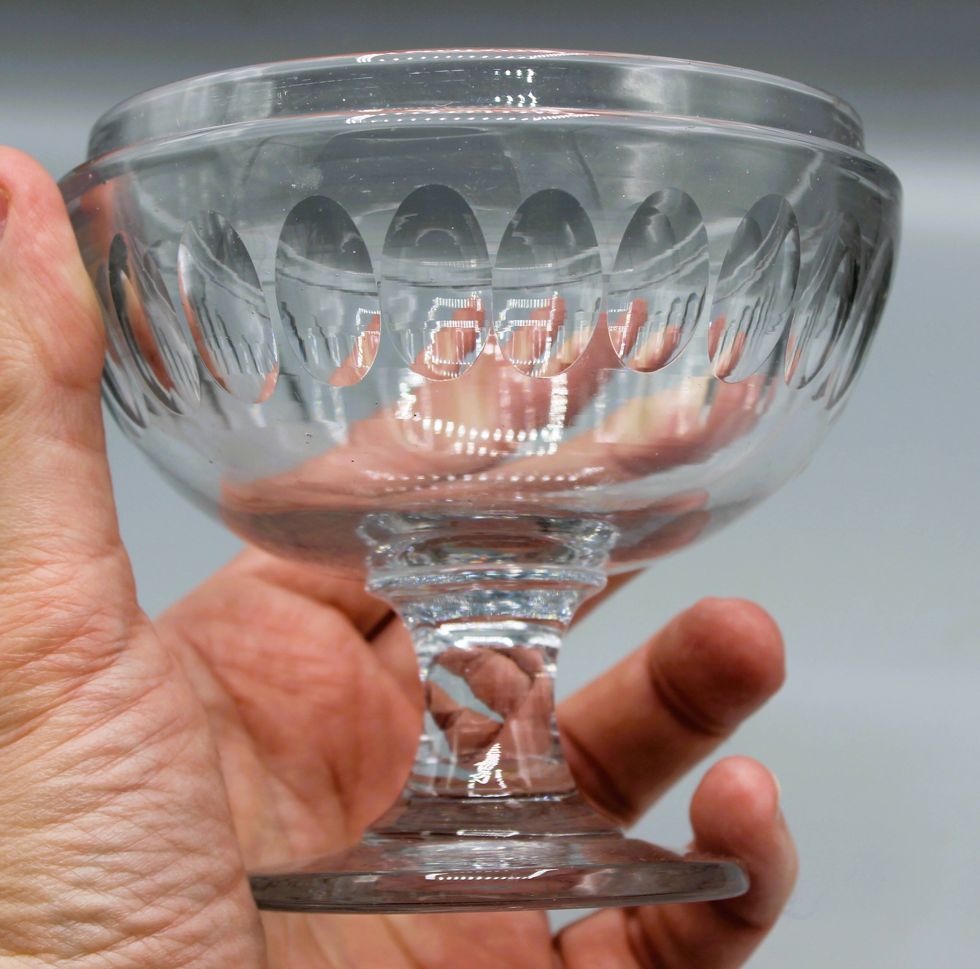 Ancien drageoir bonbonniere coupe cristal 19 xix eme bacarat