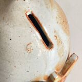 Vintage enameled stoneware owl money box