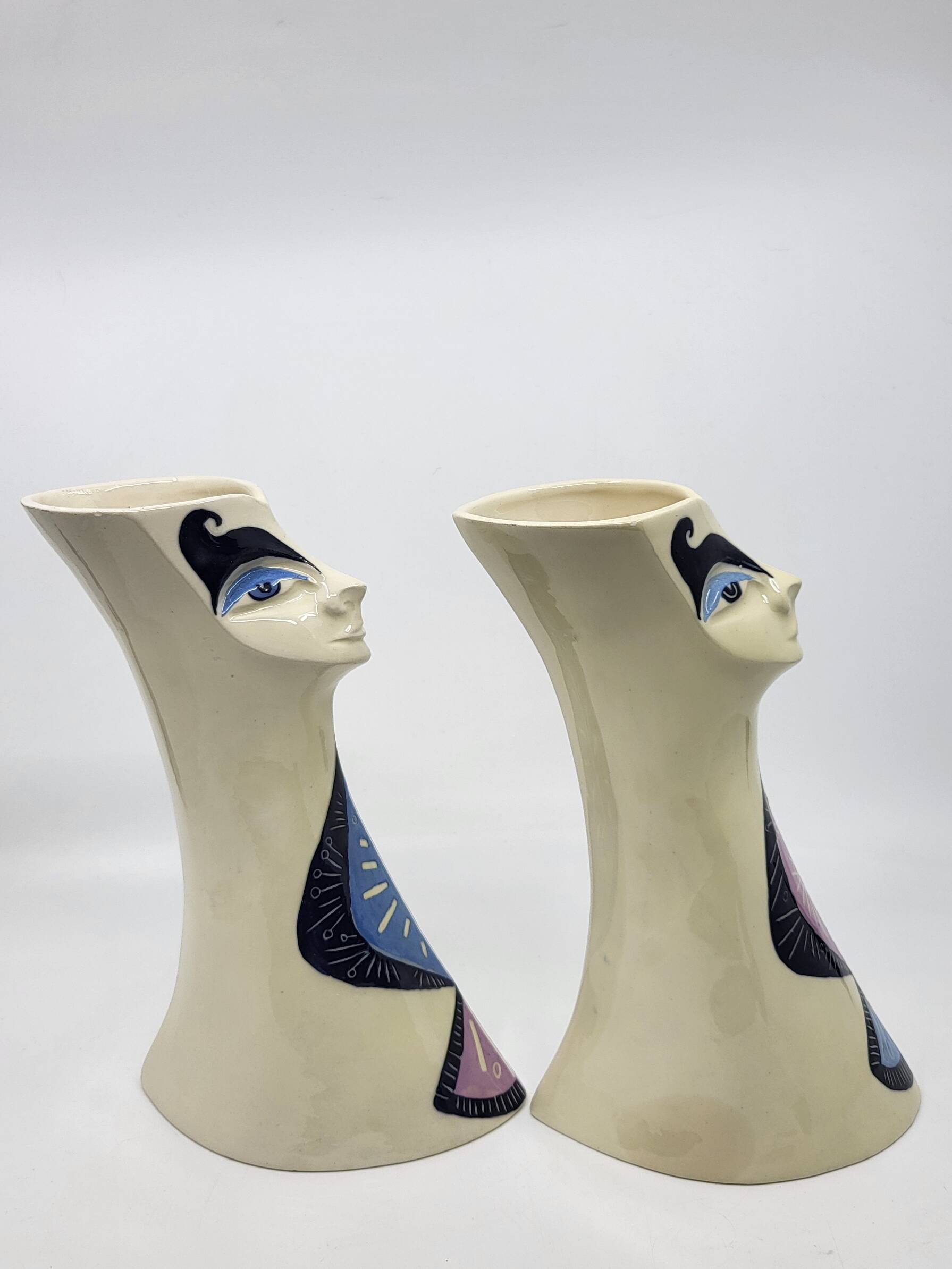 Pair of anthropomorphic vases Gabrielle Mackiewicz French 1970