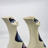 Pair of anthropomorphic vases Gabrielle Mackiewicz French 1970