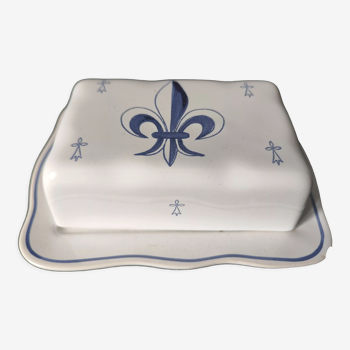 Beurrier fleurs de lys pornic fait main france faience